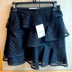 Amur brand new black lace flared mini skirt. Size S fits US 2-4